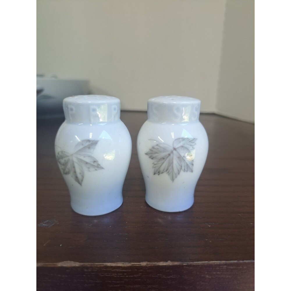 Vintage Bing And Grondahl Porcelain Gray And White Salt And Pepper Shaker Set No